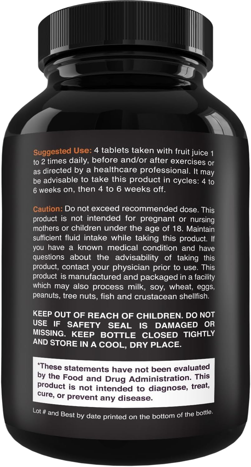 High Strength Tri Phase Creatine Tablets for Women & Men - Formula Blend of Creatine Monohydrate, 300Mg HCL & Pyruvate Supplement - Muscle Mass Gain & Recovery Supplement - 120 Count