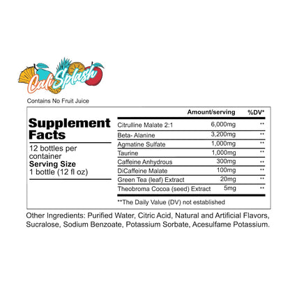 Total War Ready to Drink Pre Workout - Endurance Boosting, Keto Friendly RTD Formula - Amino Acid + Citrulline Malate Pre Workout Drink for Men & Women (Cali Splash, 12 Servings)