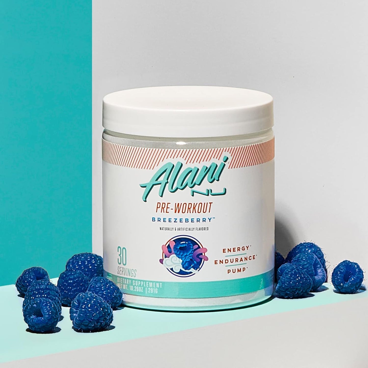 Pre Workout Powder BREEZEBERRY, Amino Energy Boost, Endurance Supplement, Sugar Free, 200Mg Caffeine, L-Theanine, Beta-Alanine, L-Citrulline, 30 Servings