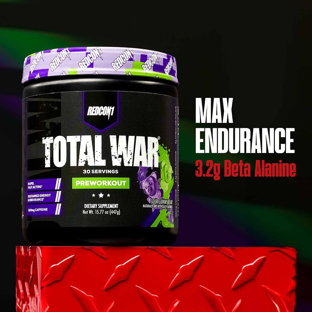 Total War Pre Workout - Beta Alanine + Citrulline Malate Keto Friendly Preworkout for Men & Women with 320Mg of Caffeine - Fast Acting -Blue Lemonade (30 Servings)