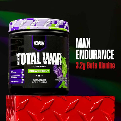 Total War Pre Workout - Beta Alanine + Citrulline Malate Keto Friendly Preworkout for Men & Women with 320Mg of Caffeine - Fast Acting -Blue Lemonade (30 Servings)