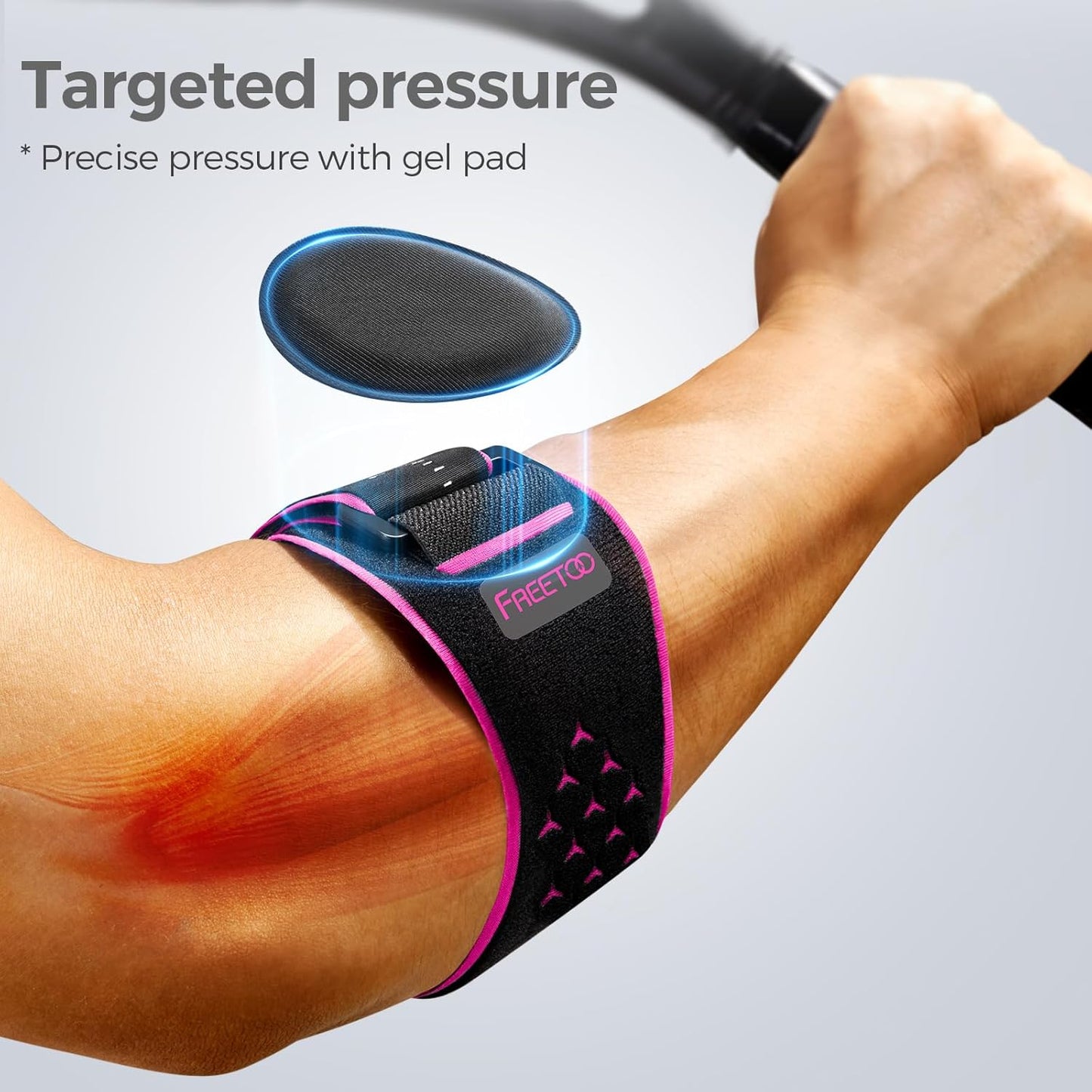 Elbow Brace for Tendonitis and Tennis Elbow for Women Men, Golfers Elbow Brace for Women for Pain Relief, Adjustable Tennis Elbow Support Band for Epicondylitis, Basketball, Exercise Pink S/M