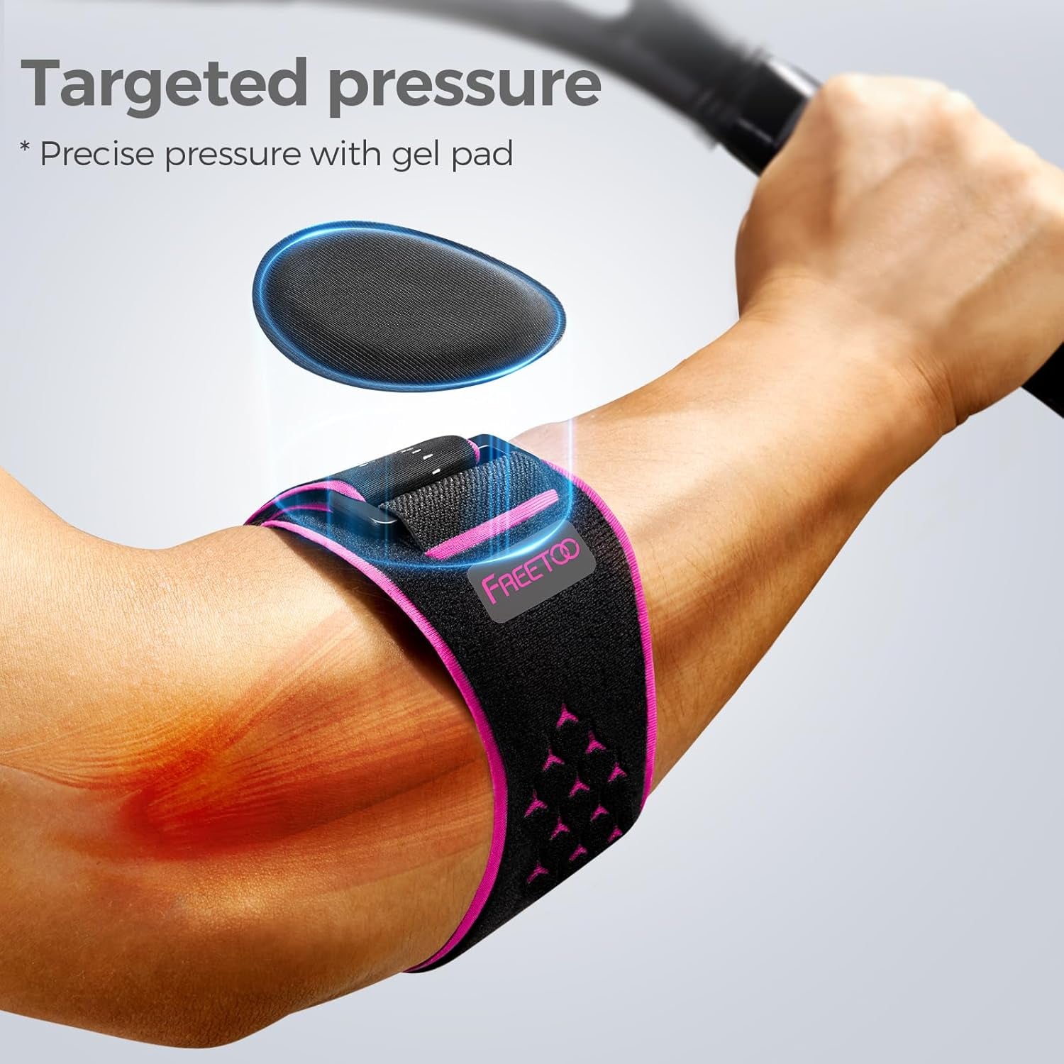 Elbow Brace for Tendonitis and Tennis Elbow for Women Men, Golfers Elbow Brace for Women for Pain Relief, Adjustable Tennis Elbow Support Band for Epicondylitis, Basketball, Exercise Pink S/M
