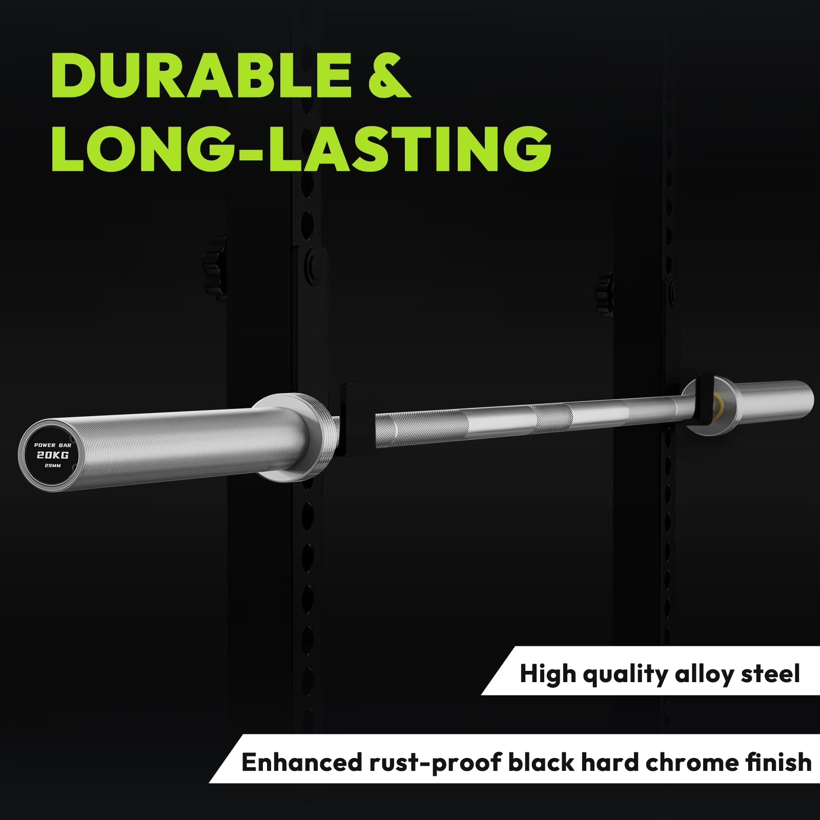 45 Lb ( 20Kg ) Olympic Barbell, 2-Inch Weight Bar for Bench Press, 1500 Lb High-Capacity, 7-Foot, Standard Powerlifting Strength Training Gym Home Workout Weightlifting ( Silver &Black)