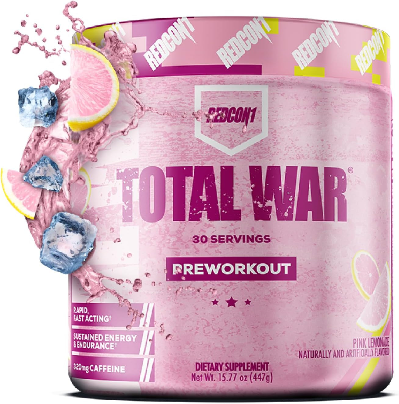 Total War Pre Workout - Beta Alanine + Citrulline Malate Keto Friendly Preworkout for Men & Women with 320Mg of Caffeine - Fast Acting - Pink Lemonade (30 Servings)