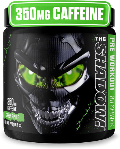 the Shadow! High Stim Preworkout – Pre Workout Powder for Men & Women, High Caffeine Pre Workout for Energy, Mental Focus & Strength, Green Apple, 30 Servings