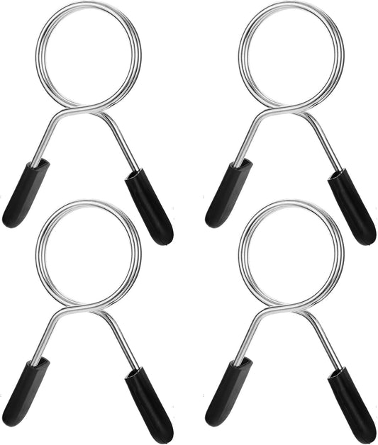 2 Inch Barbell Clamps, 4 Pcs Weight Barbell Clips, Barbell Spring Lock Collars, Barbell Handle Locking Clip for Strength Training Gym Fitness Training Accessories