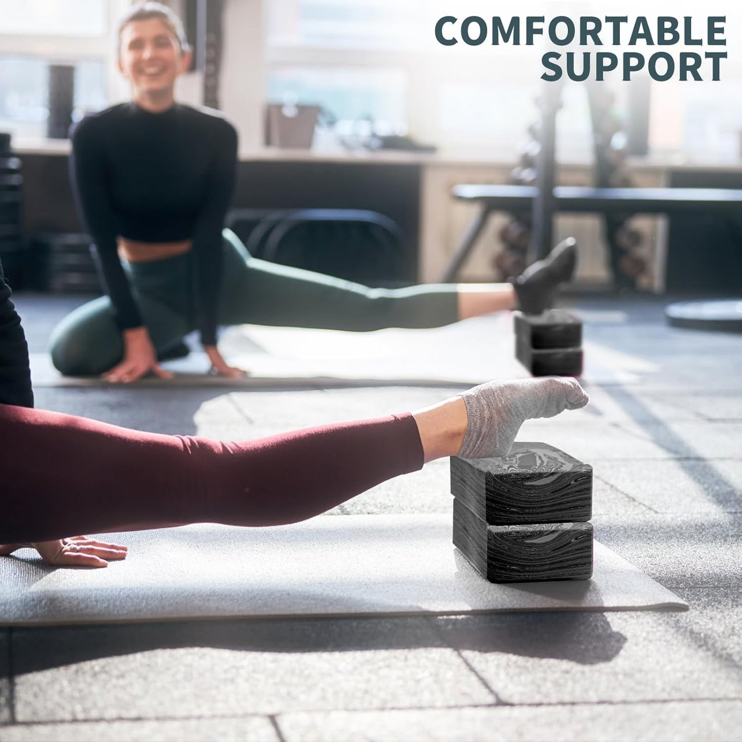 2-Pack Yoga Blocks, High-Density 9"X6"X3" Yoga Brick Foam Blocks Non-Slip EVA Foam Block Yoga Props Accessories for Yoga Pilates Stretching and Meditation