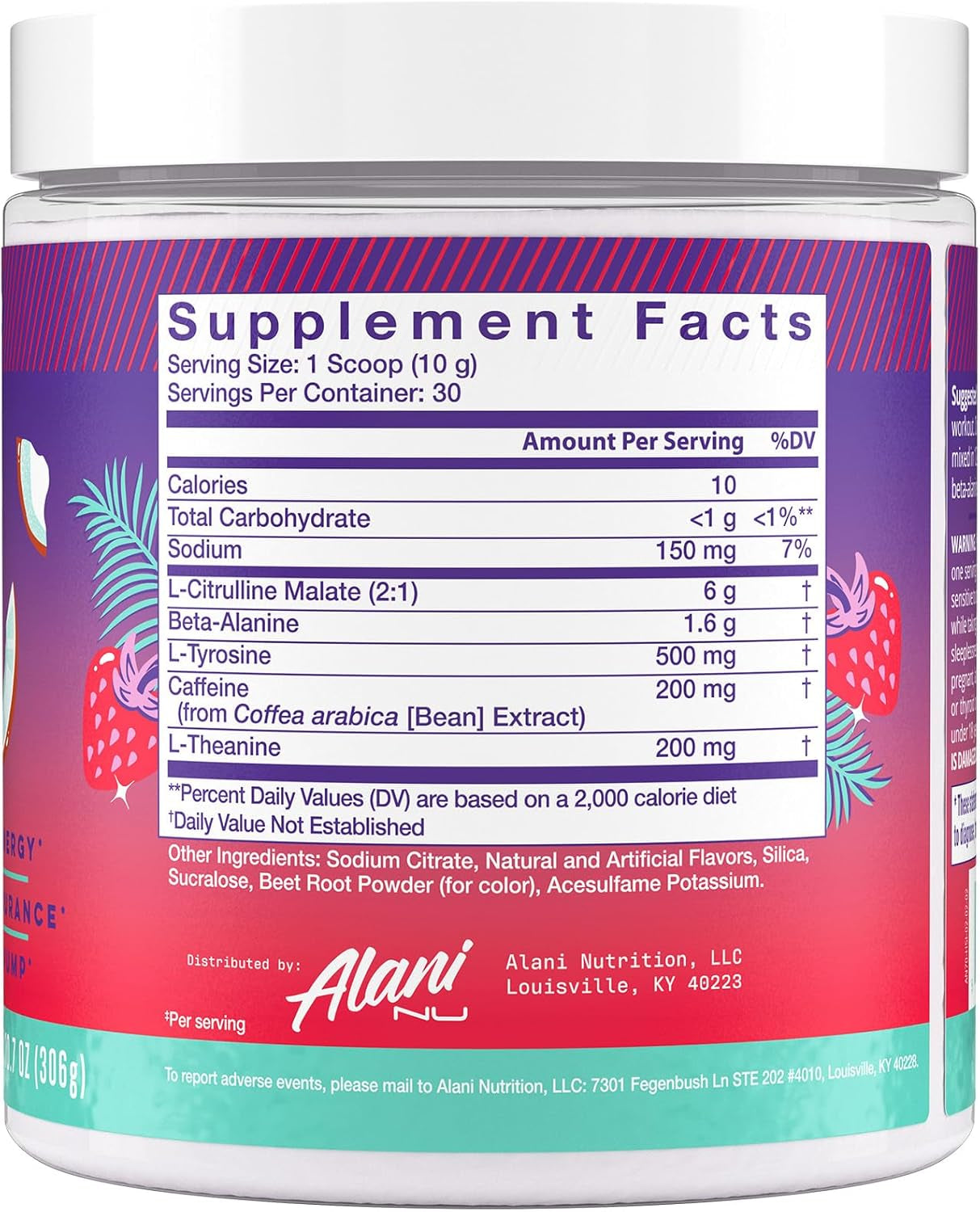 Pre Workout Powder Hawaiian Shaved ICE, Amino Energy Boost, Endurance Supplement, Sugar Free, 200Mg Caffeine, L-Theanine, Beta-Alanine, L-Citrulline, 30 Servings