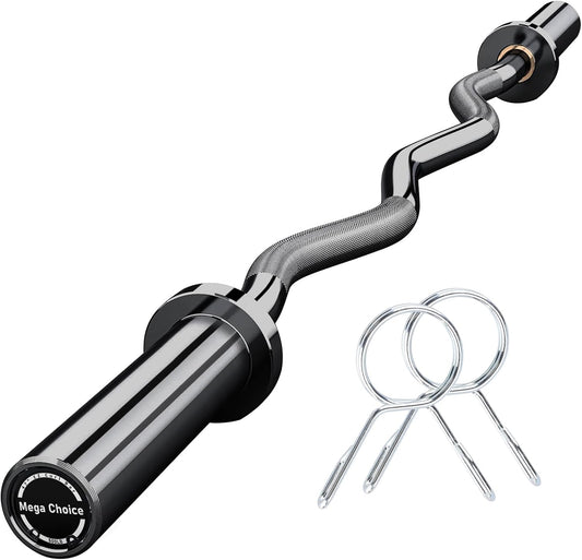 Barbell for Home Gym, 500LB to 1500LB Capacity with Copper Sleeves, for Weightlifting & Powerlifting (Multiple Sizes: 4FT Short B-Ar, 47" EZ Curl B-Ar, 7FT Power B-Ar)