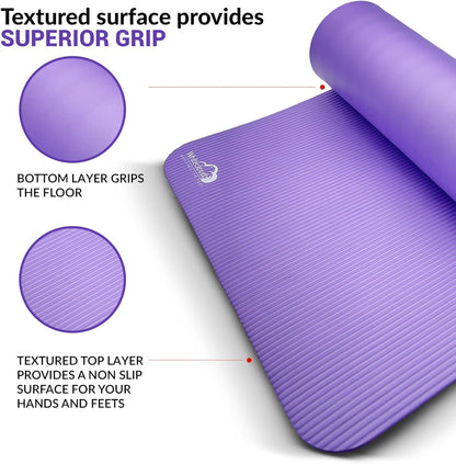 Yoga Kit, 7-Piece Yoga Mat Set for Home Workouts, Thick Yoga Mat, Yoga Blocks, Strap, Yoga Towels & Carrying Bag, Exercise Mat with Yoga Equipment for Women & Men, Enhance Yoga Practice