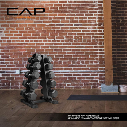 Cap Dumbbell Rack for Home Gym, Space-Saving Free Weight Rack, Compact Weight Storage Rack for Hex Dumbbells, 3-Tier & 5-Tier Options, 80-200Lb Capacity