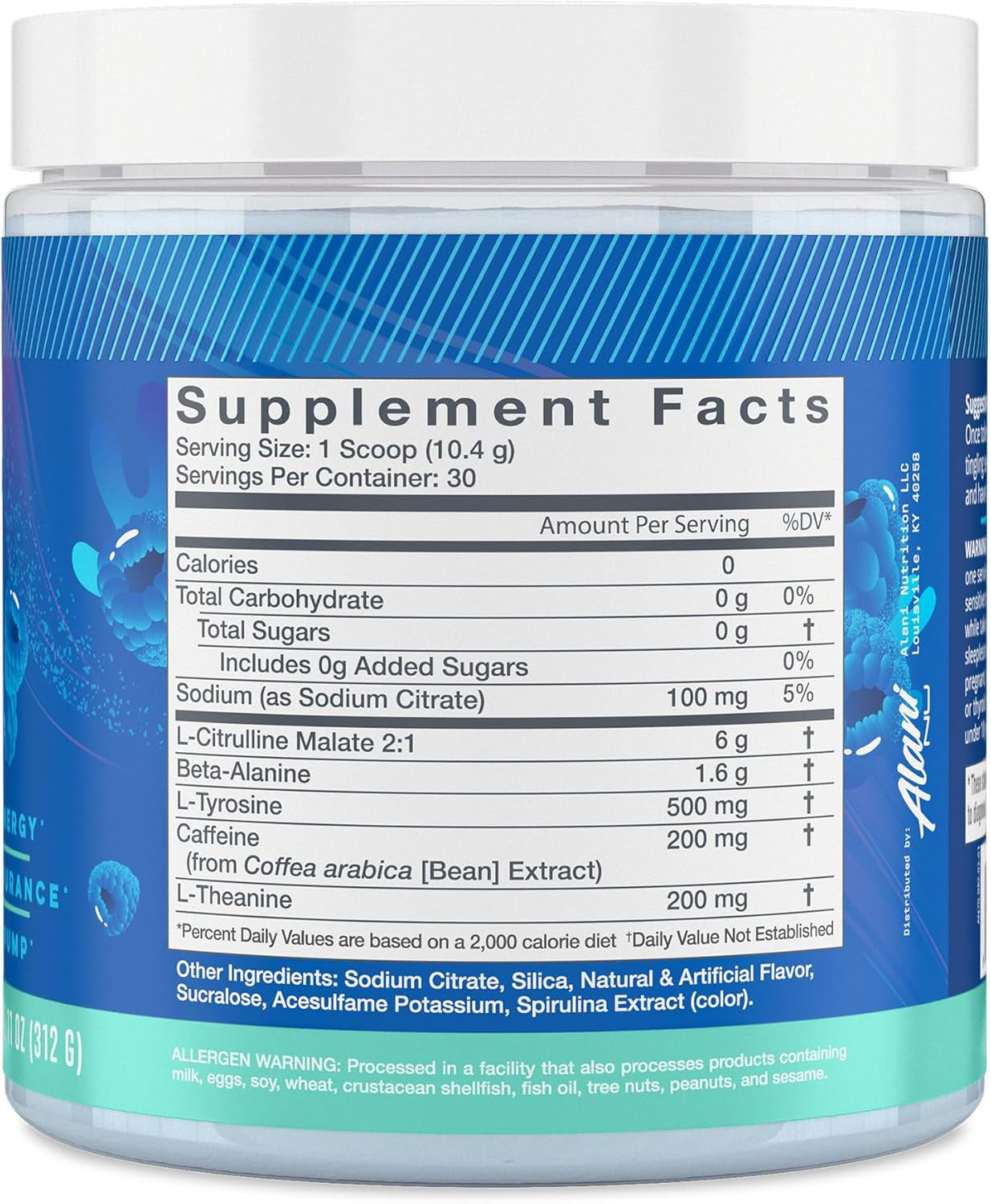 Pre Workout Powder BREEZEBERRY, Amino Energy Boost, Endurance Supplement, Sugar Free, 200Mg Caffeine, L-Theanine, Beta-Alanine, L-Citrulline, 30 Servings