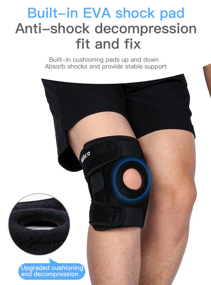 Knee Brace for Women Men with Side Stabilizers, Knee Braces for Knee Pain ACL MCL Arthritis Joint Pain Relief, Adjustable Compression Sleeve Patellar Tendon Support Strap, Pack of 1 (Gray)