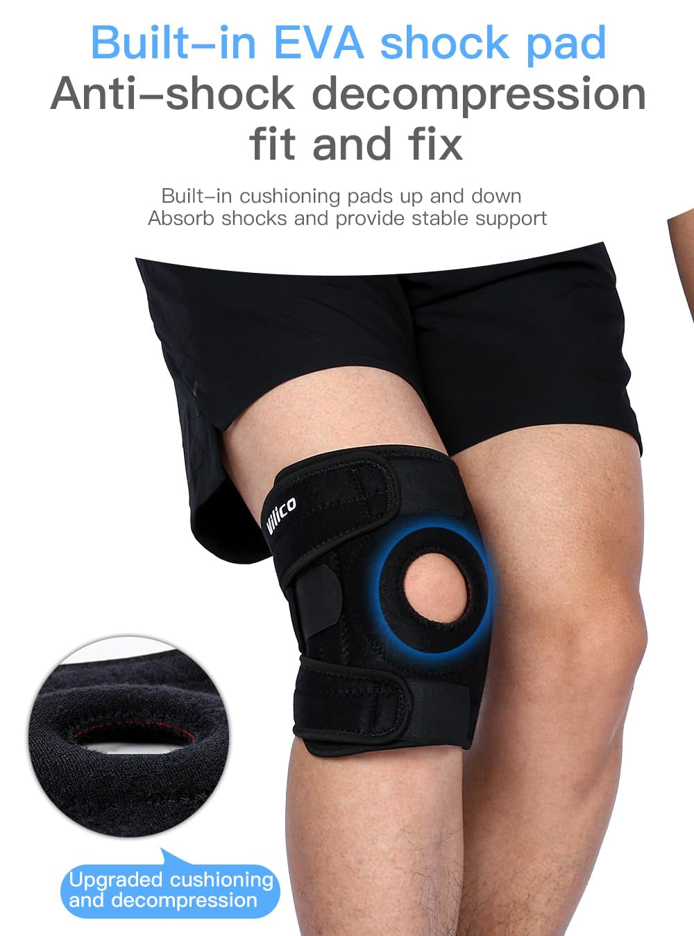 Knee Brace for Women Men with Side Stabilizers, Knee Braces for Knee Pain ACL MCL Arthritis Joint Pain Relief, Adjustable Compression Sleeve Patellar Tendon Support Strap, Pack of 1 (Black)