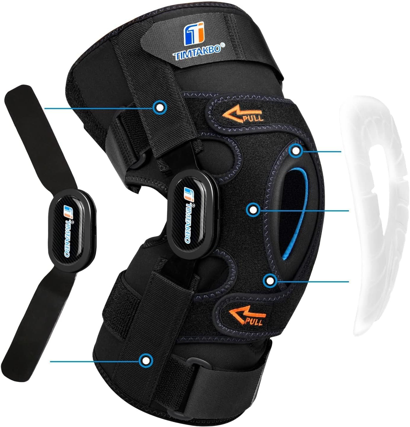 plus Size Hinged Knee Braces for Knee Pain Relieve, GEL Patella Knee Brace with Side Stabilizers for Men Women, Knee Support for Meniscus Tear,Acl,Mcl,Arthritis