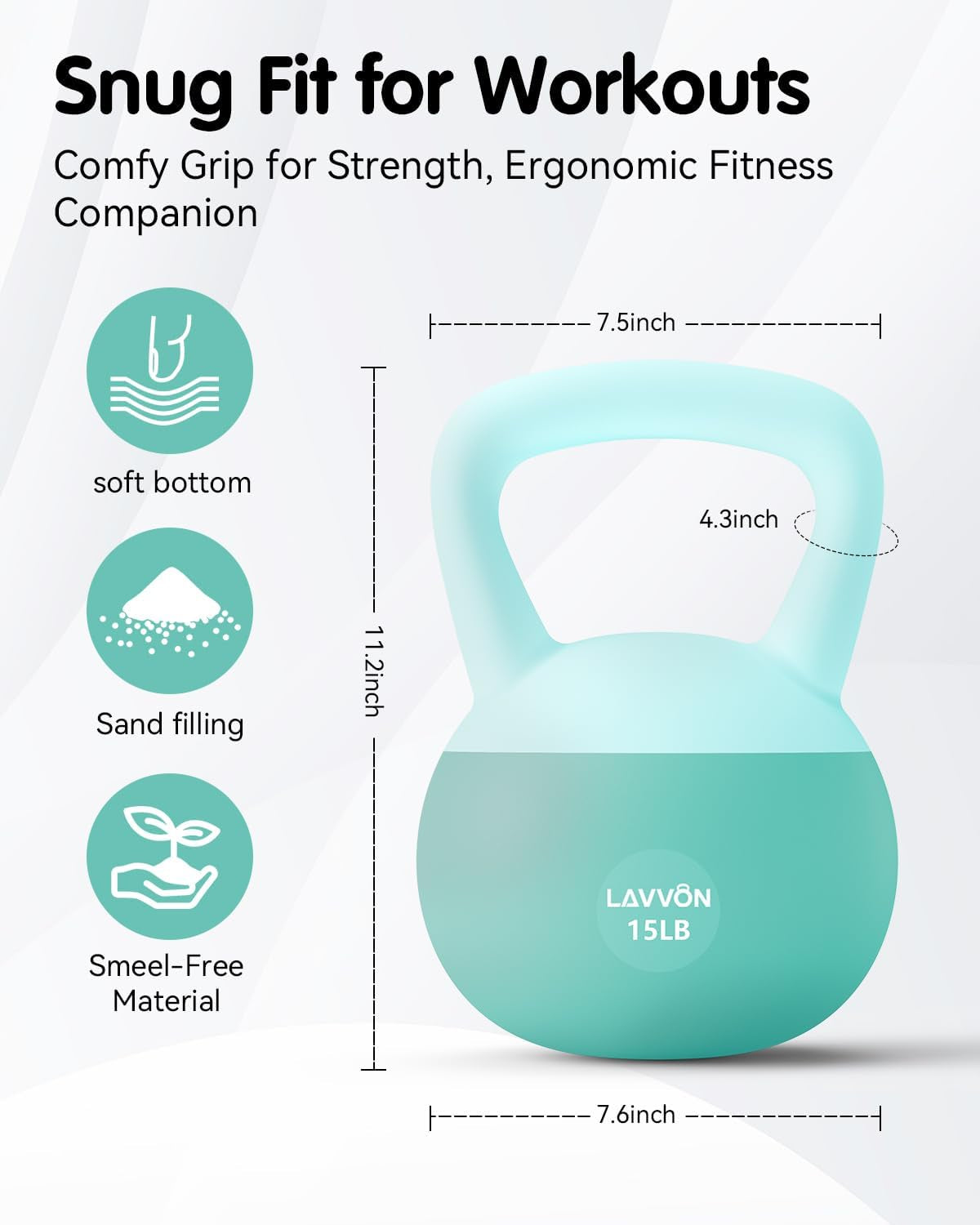 Soft Kettlebell - Cushioned Impact-Resistant Base and Anti-Slip, Kettle Bell Anti-Slip Grip Weight for Home Workouts, Safe Strength Training Kettlebells Sets for Women & Men, with Non-Slip Gloves