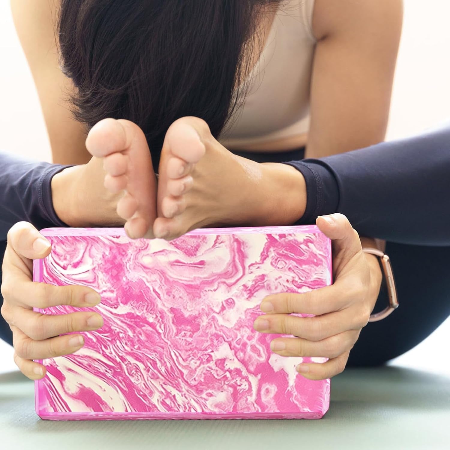 2-Pack Yoga Blocks, High-Density 9"X6"X3" Yoga Brick Foam Blocks Non-Slip EVA Foam Block Yoga Props Accessories for Yoga Pilates Stretching and Meditation