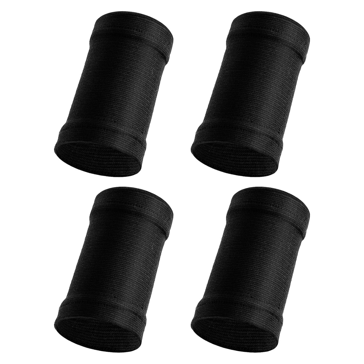 Wrist Compression Sleeve, 2 Pairs Spandex Soft Elastic Wrist Brace Hand Band Sport Support Wraps Arthritis Pain Relief for Men Women Work Gym Typing Golf Volleyball (Black)