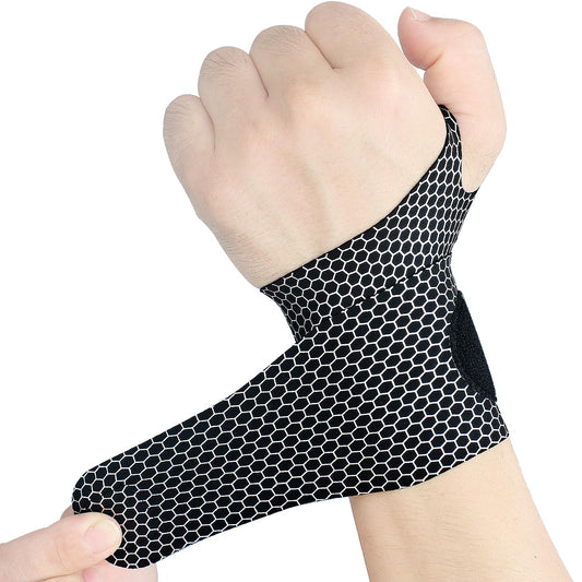 2 Pcs Ultra-Thin Wrist Brace Support for Carpal Tunnel, Pain Relief, Arthritis, Tendonitis, Elastic Wrist Wraps Right and Left Hands - Compression and Support for Fitness (Black)