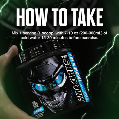 the Shadow! High Stim Preworkout – Pre Workout Powder for Men & Women, High Caffeine Pre Workout for Energy, Mental Focus & Strength, Green Apple, 30 Servings
