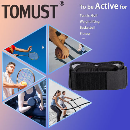 Tennis Elbow Brace - Adjustable Forearm Support Band with Gel Compression Pad, Elbow Strap for Bursitis, Golfers, Tendinitis, Effective Pain Relief, Sports - Both Men, Women (Single), L-XL