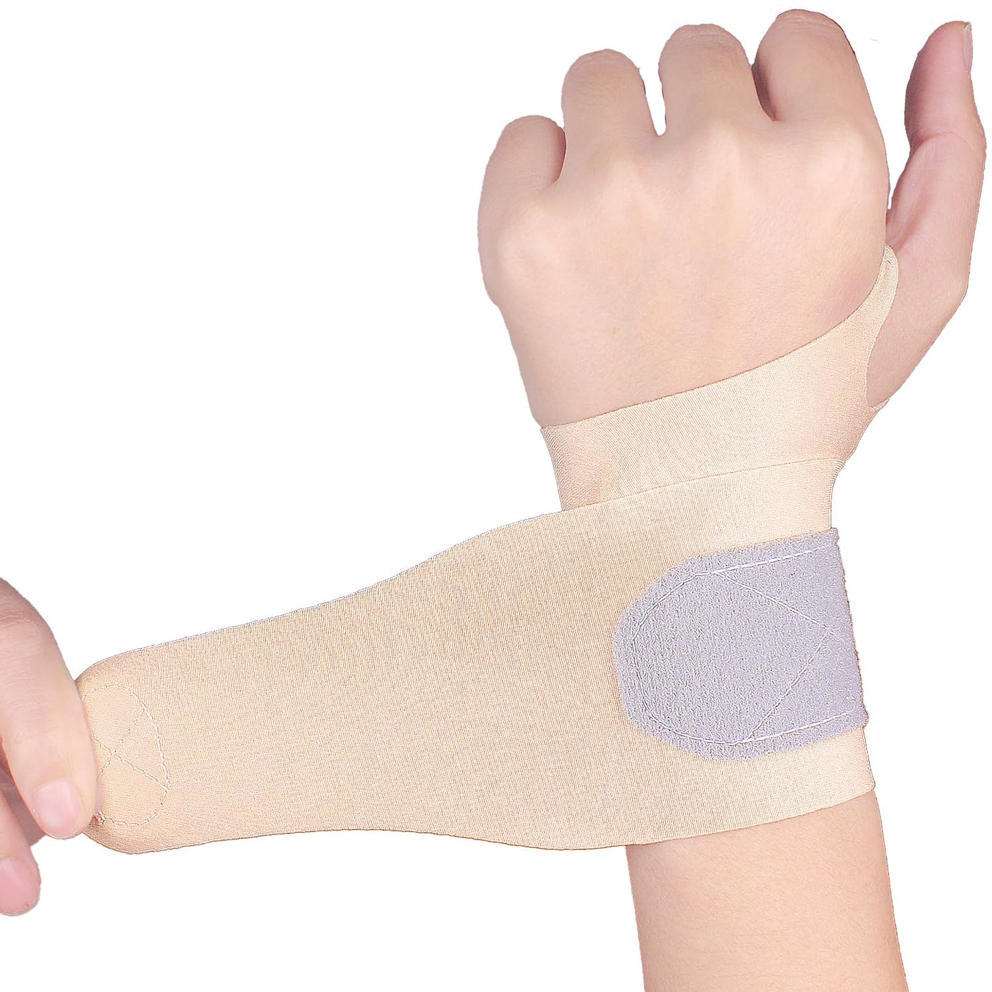 2 Pcs Ultra-Thin Wrist Brace Support for Carpal Tunnel, Pain Relief, Arthritis, Tendonitis, Elastic Wrist Wraps Right and Left Hands - Compression and Support for Fitness Enthusiasts (All Skin Tone)