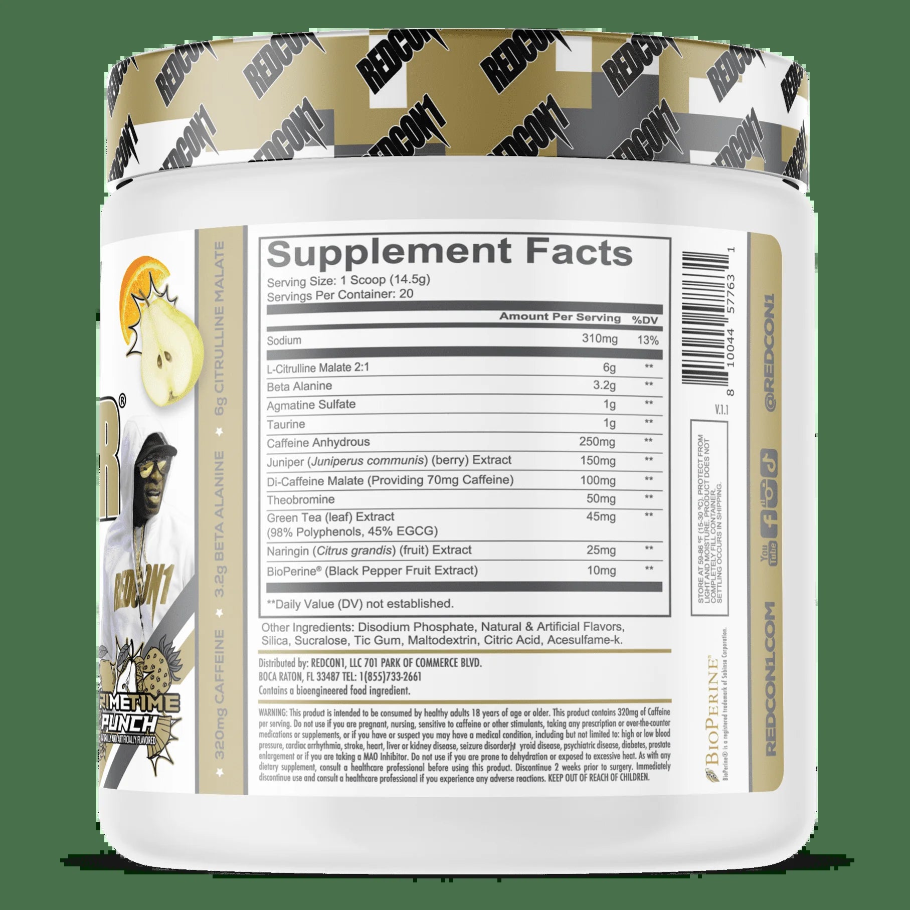 Total War Pre-Workout Powder Beta-Alanine & Citrulline Malate, Primetime Punch, 20 Servings