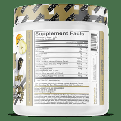 Total War Pre-Workout Powder Beta-Alanine & Citrulline Malate, Primetime Punch, 20 Servings