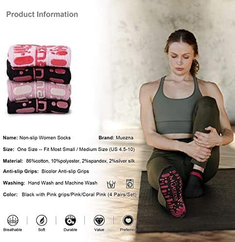 Step with Confidence: Non-Slip Yoga Socks for Women - Perfect for Pilates, Barre, and More (Sizes 5-10)