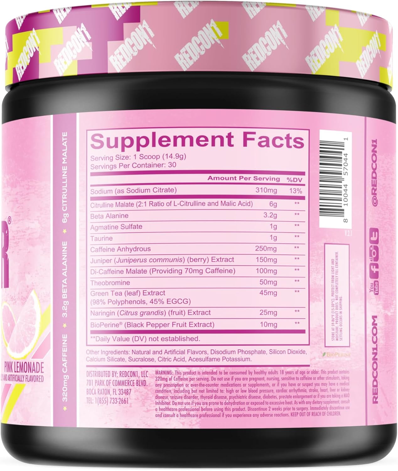 Total War Pre Workout - Beta Alanine + Citrulline Malate Keto Friendly Preworkout for Men & Women with 320Mg of Caffeine - Fast Acting - Pink Lemonade (30 Servings)