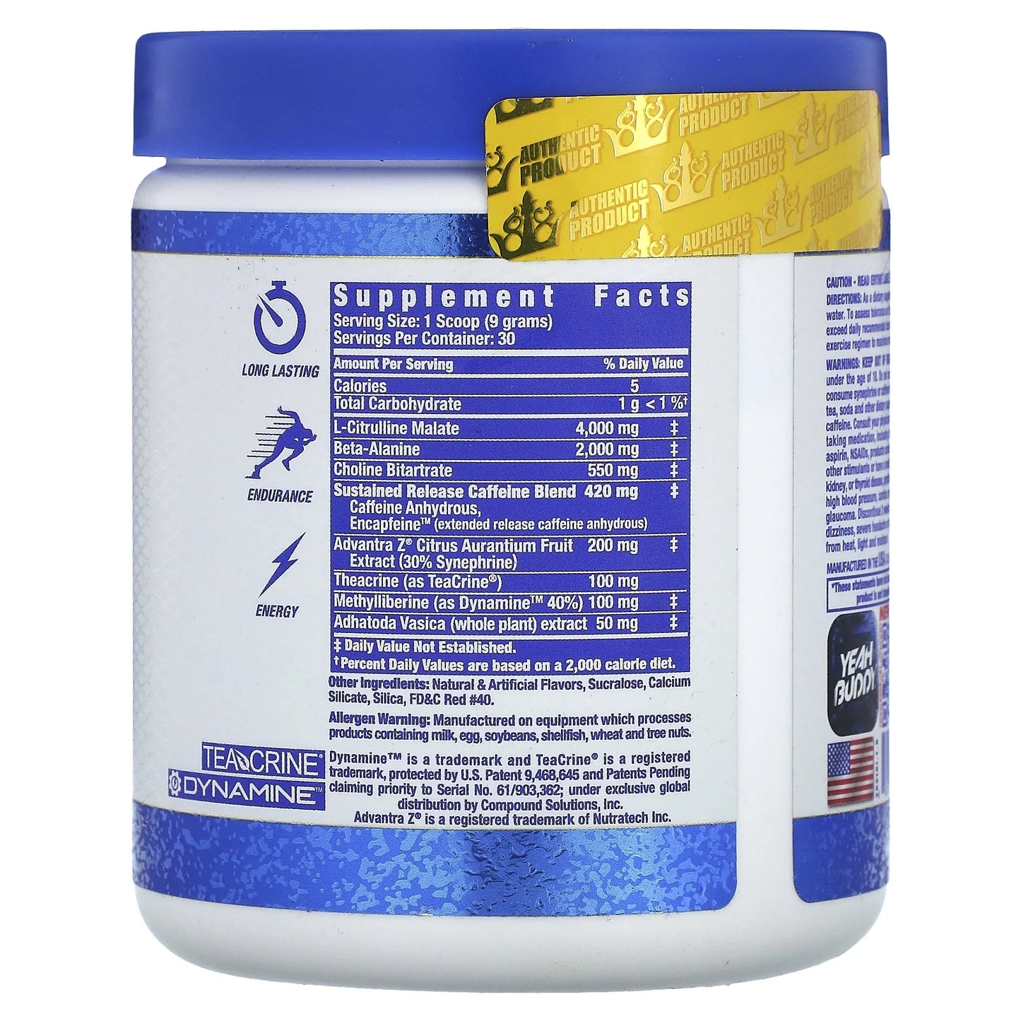 , Yeah Buddy, Pre-Workout Energy Powder, Strawberry Kiwi, 9.5 Oz (270 G)