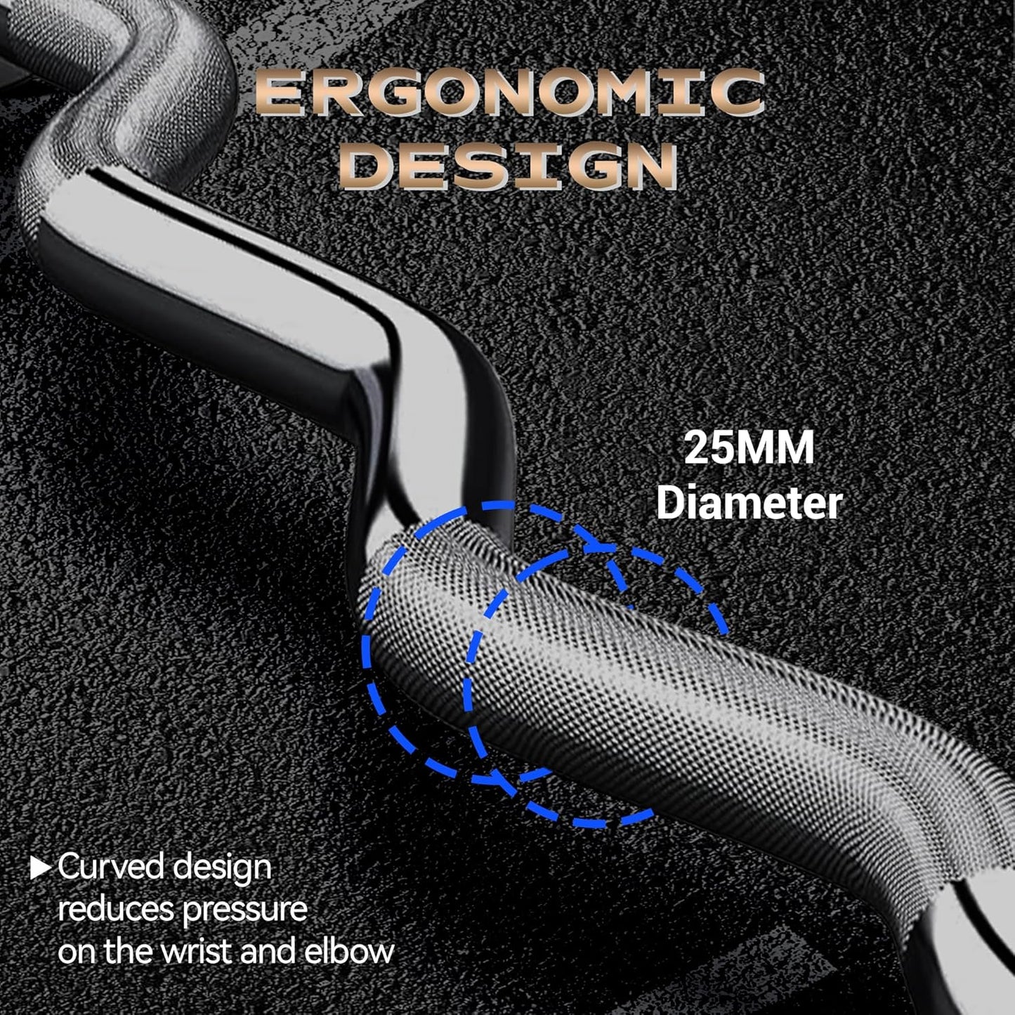 Barbell for Home Gym, 500LB to 1500LB Capacity with Copper Sleeves, for Weightlifting & Powerlifting (Multiple Sizes: 4FT Short B-Ar, 47" EZ Curl B-Ar, 7FT Power B-Ar)