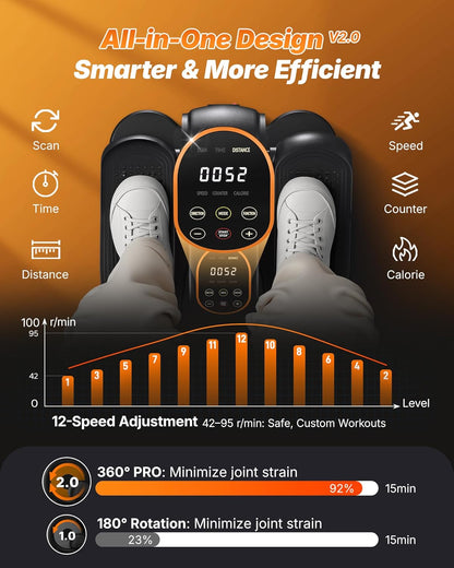 under Desk Elliptical Machine, Leg Exerciser While Sitting for Seniors with 12-Speeds & Remote Control, Quiet Portable Electric Seated Pedal Exerciser Machine for Home Office