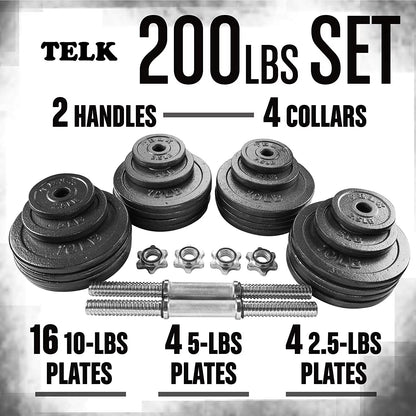 Adjustable Dumbbells 200 Lbs., Hand Weights for Home Gym