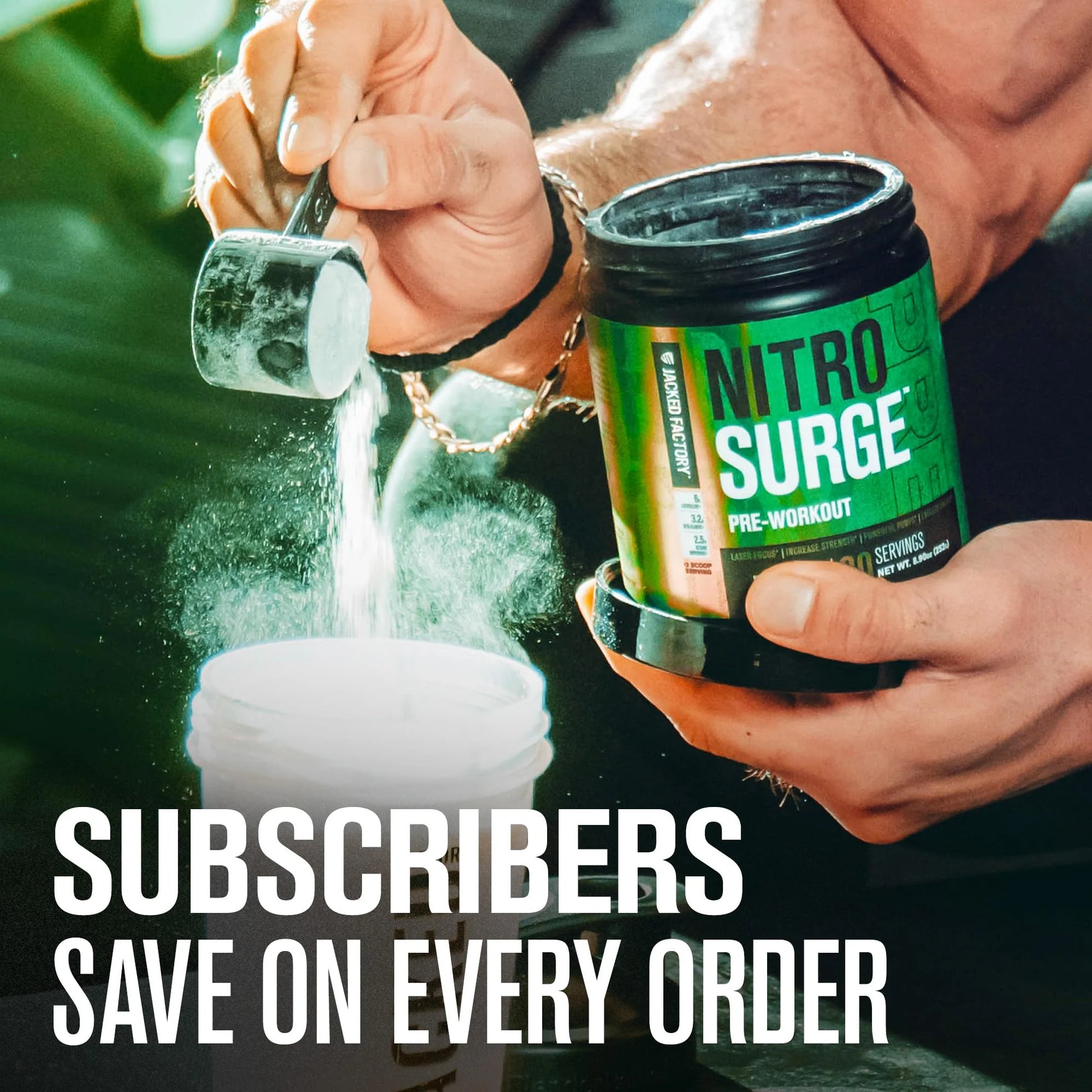 NITROSURGE Pre Workout Supplement - Endless Energy, Instant Strength Gains, Clear Focus, Intense Pumps - Nitric Oxide Booster & Powerful Preworkout Energy Powder - 30 Servings, Grape
