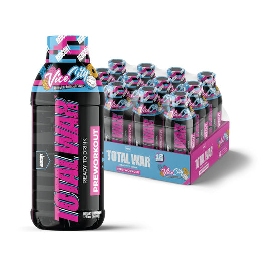 Total War Ready to Drink Pre Workout | Vice City | 365Mg Caffeine + Citrulline Malate + Beta Alanine | Zero Sugar (12 Pack)