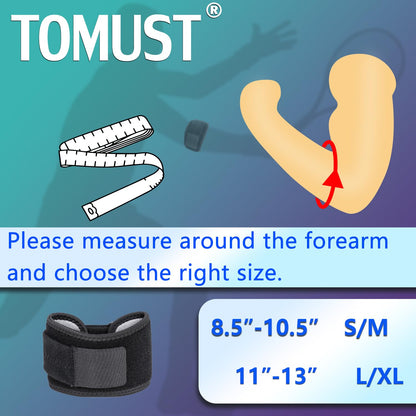 Tennis Elbow Brace - Adjustable Forearm Support Band with Gel Compression Pad, Elbow Strap for Bursitis, Golfers, Tendinitis, Effective Pain Relief, Sports - Both Men, Women (Single), L-XL