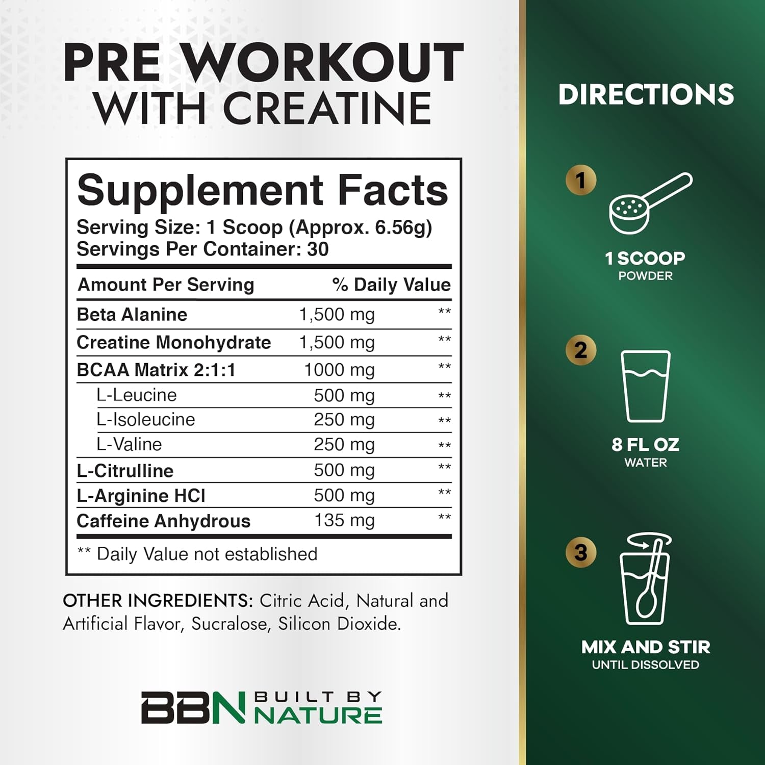 Pre Workout Powder for Men & Women – Preworkout with Creatine for Energy, Focus & Pumps – Sports Nutrition Pre-Workout Supplement – Blue Razz Flavor, 30 Servings