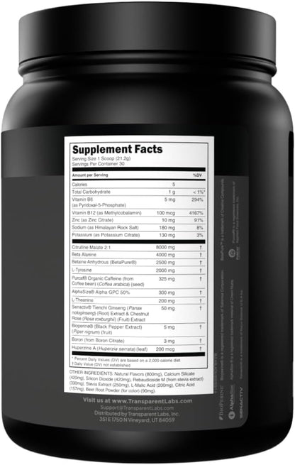 Bulk Black Pre Workout - Clinically Dosed, Sugar Free Preworkout for Men and Women with Beta Alanine Powder, Citrulline Malate, & Caffeine - 30 Servings, Sour Gummy