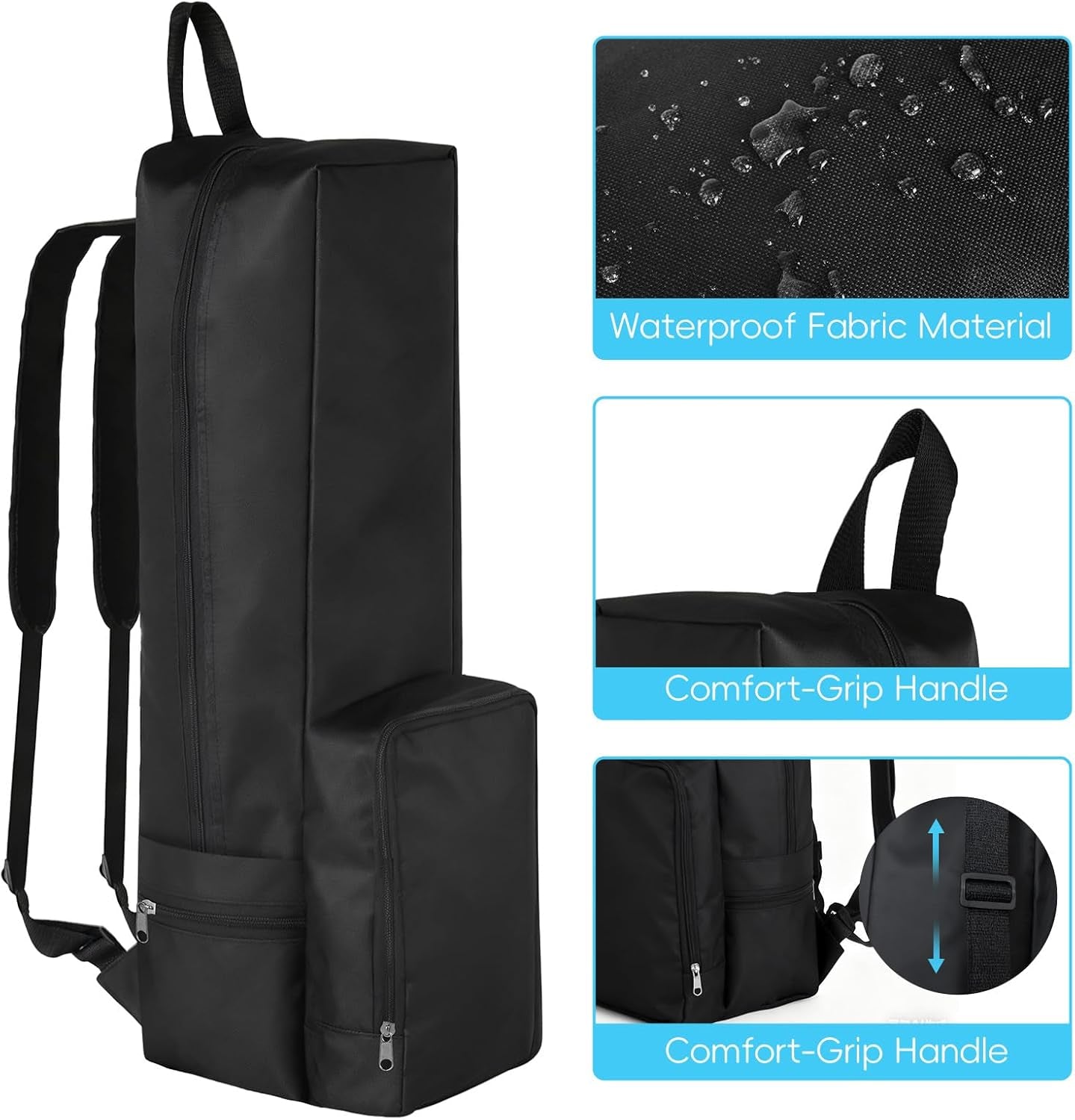 Yoga Mat Bag -Yoga Mat Bag Carrier with Pockets and Adjustable Strap, Lightweight Waterproof Yoga Mat Backpack for Women and Men, Fits Yoga Mats and Yoga Accessories for Workouts (Black)