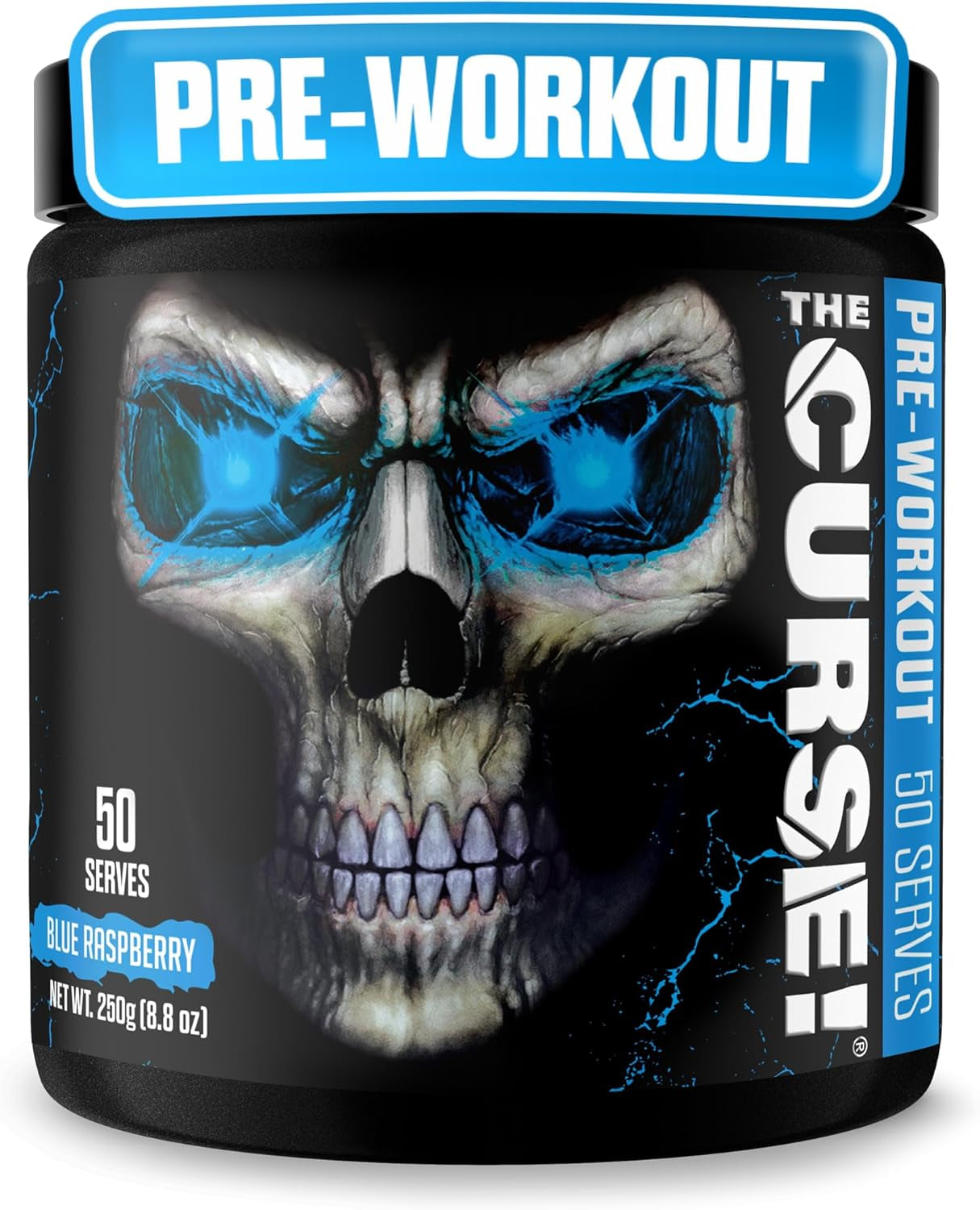 the Curse! Blue Raspberry Pre Workout Powder with Creatine – Extreme Energy Preworkout for Men & Women – 50 Servings – L Citrulline, Beta Alanine & Caffeine for Pump, Strength & Focus