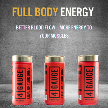 4 Gauge Explosive Preworkout without the Jitters | 30 Servings | Nitric Oxide Booster | L-Citrullline, L-Carnitine, Creatine | No Artificial Ingredients (Fruit Blast)