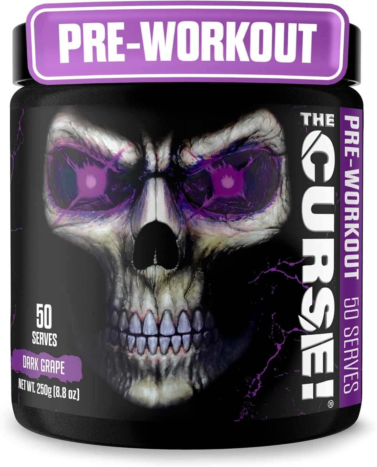 the Curse! Dark Grape Pre Workout Powder with Creatine – Extreme Energy Preworkout for Men & Women – 50 Servings – L Citrulline, Beta Alanine & Caffeine for Pump, Strength & Focus