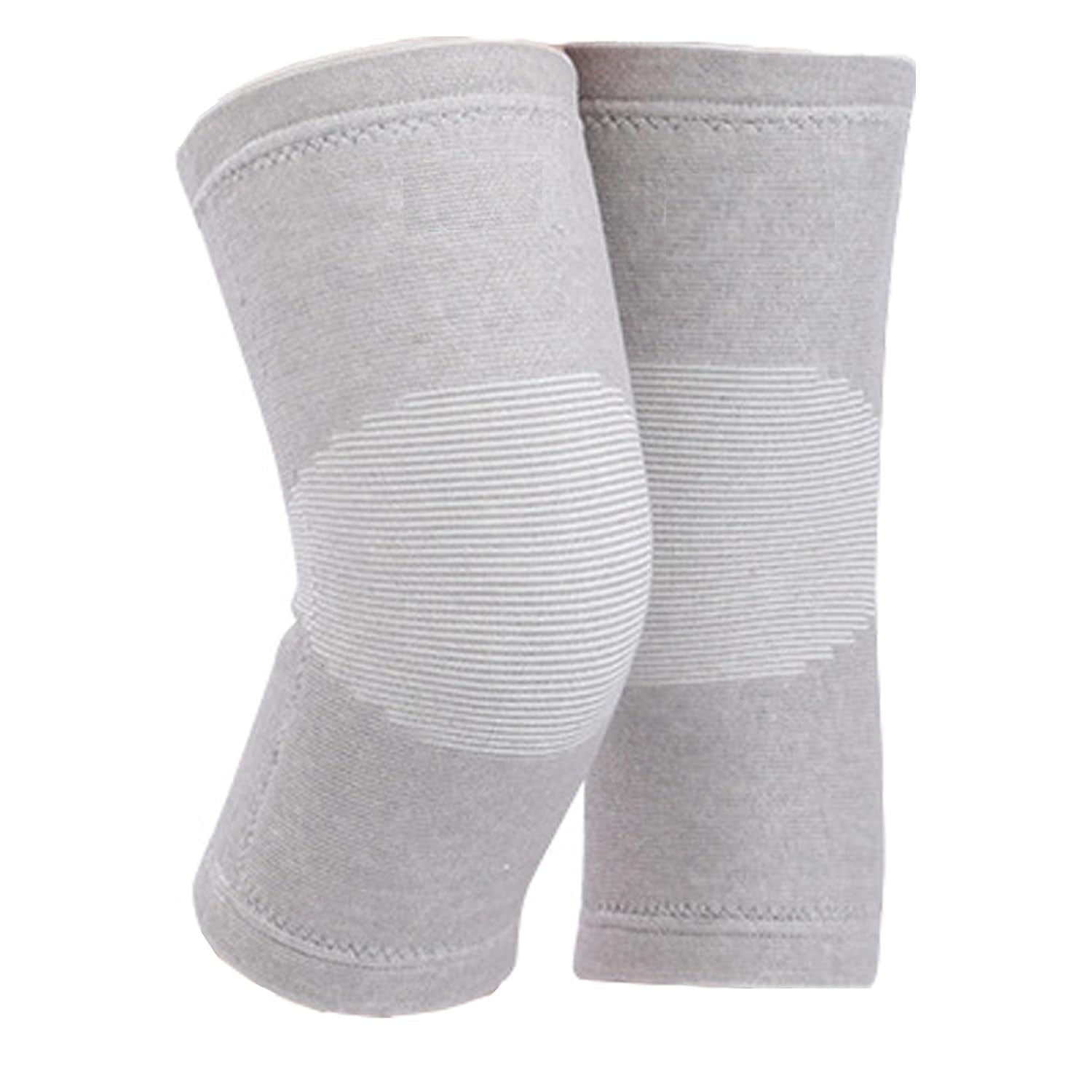 Bamboo Charcoal Knee Sleeve - Bamboo Compression Knee Sleeve for Men and Women - Elastic Warm Knee Brace for Arthritis(Gray, Large)