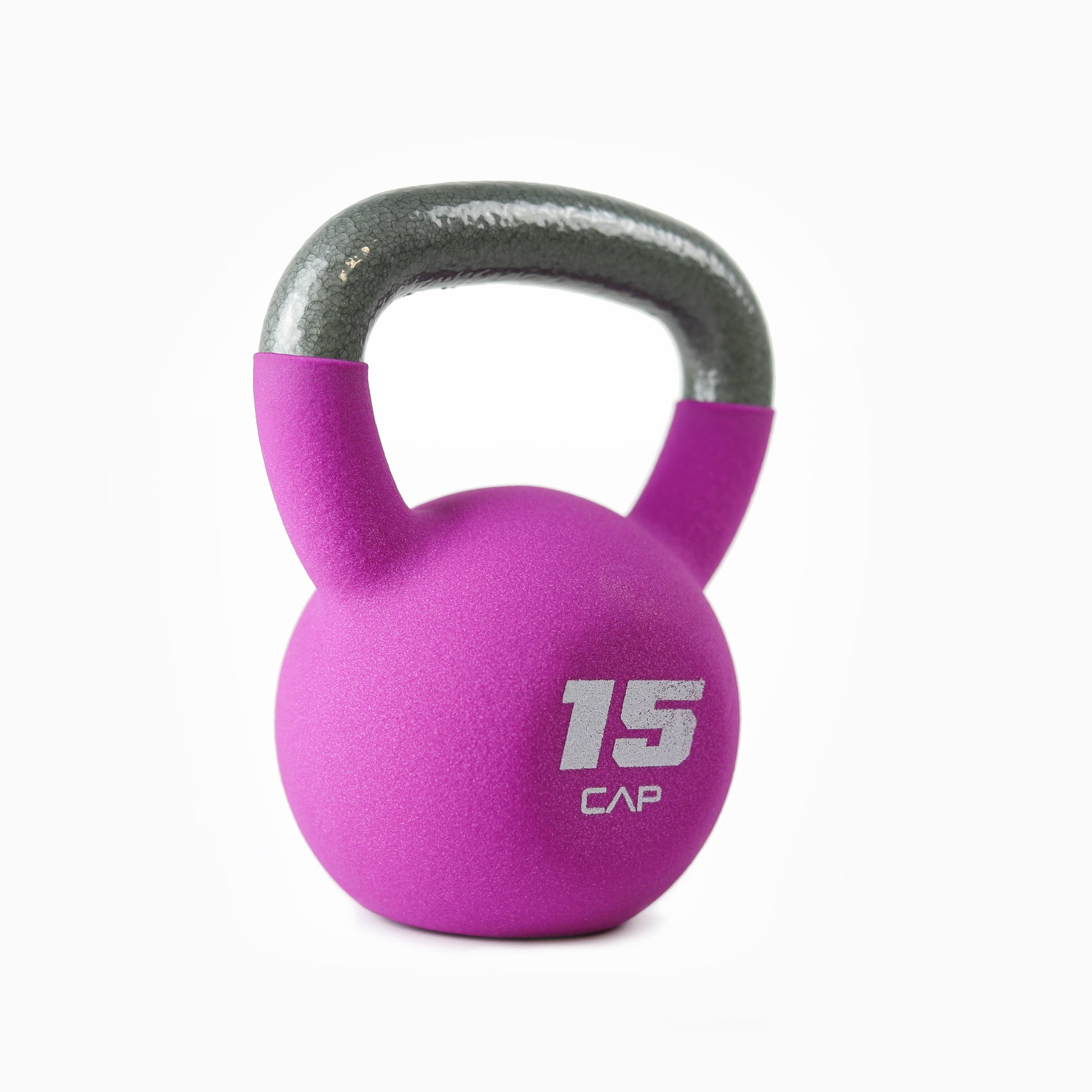 , 15Lb Neoprene Coated Kettlebell, Purple