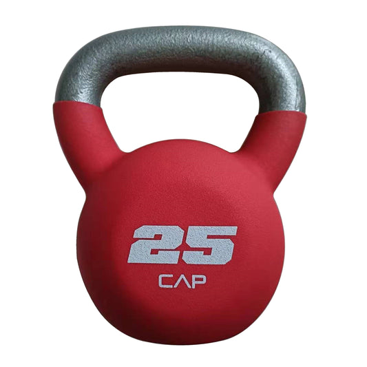 , 25Lb Neoprene Coated Kettlebell, Red