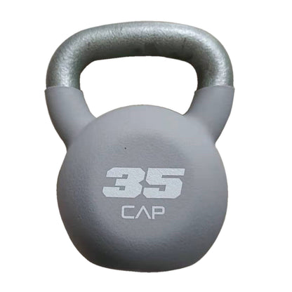 , 35Lb Neoprene Coated Kettlebell, Gray