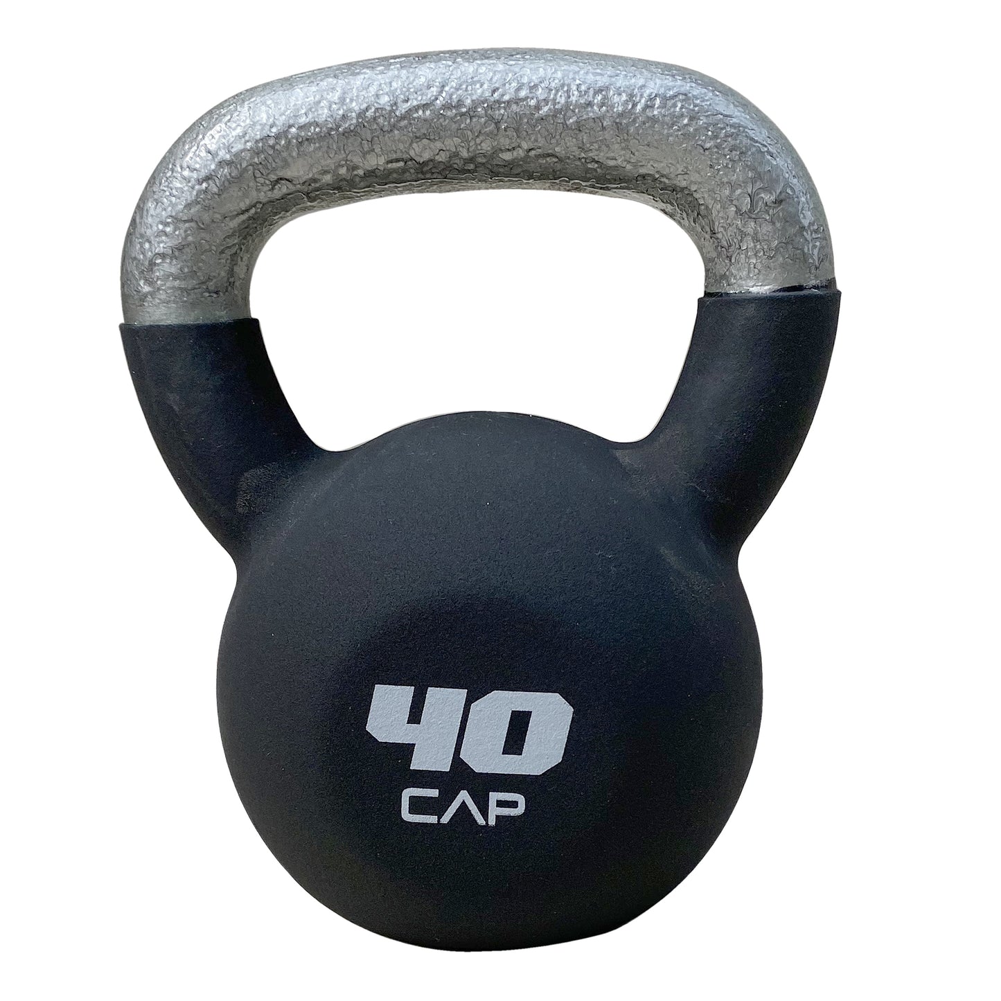 , 40Lb Neoprene Coated Kettlebell, Black