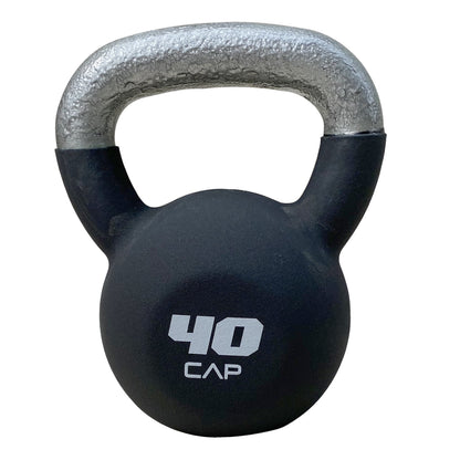 , 40Lb Neoprene Coated Kettlebell, Black